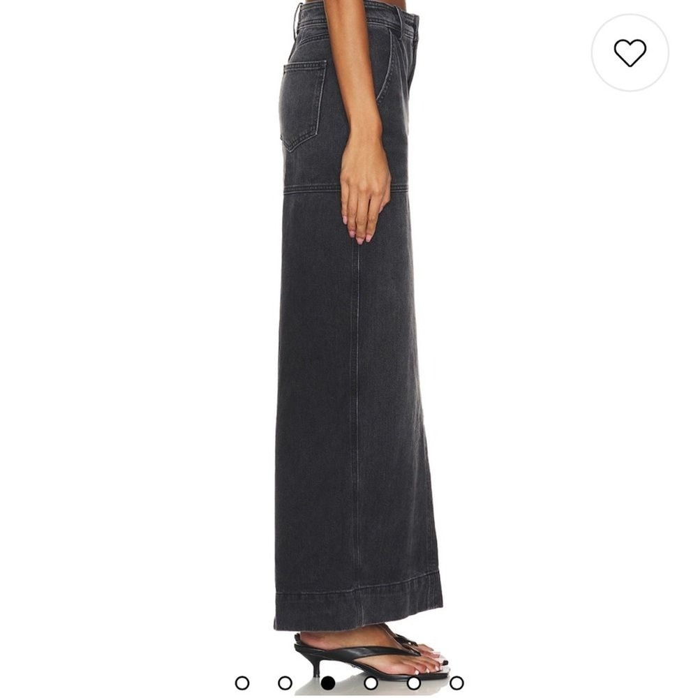 A.L.C Women's Denim Hunter Maxi Skirt size 2 Cotton Washed Black Made in USA NWT - Picture 2 of 16